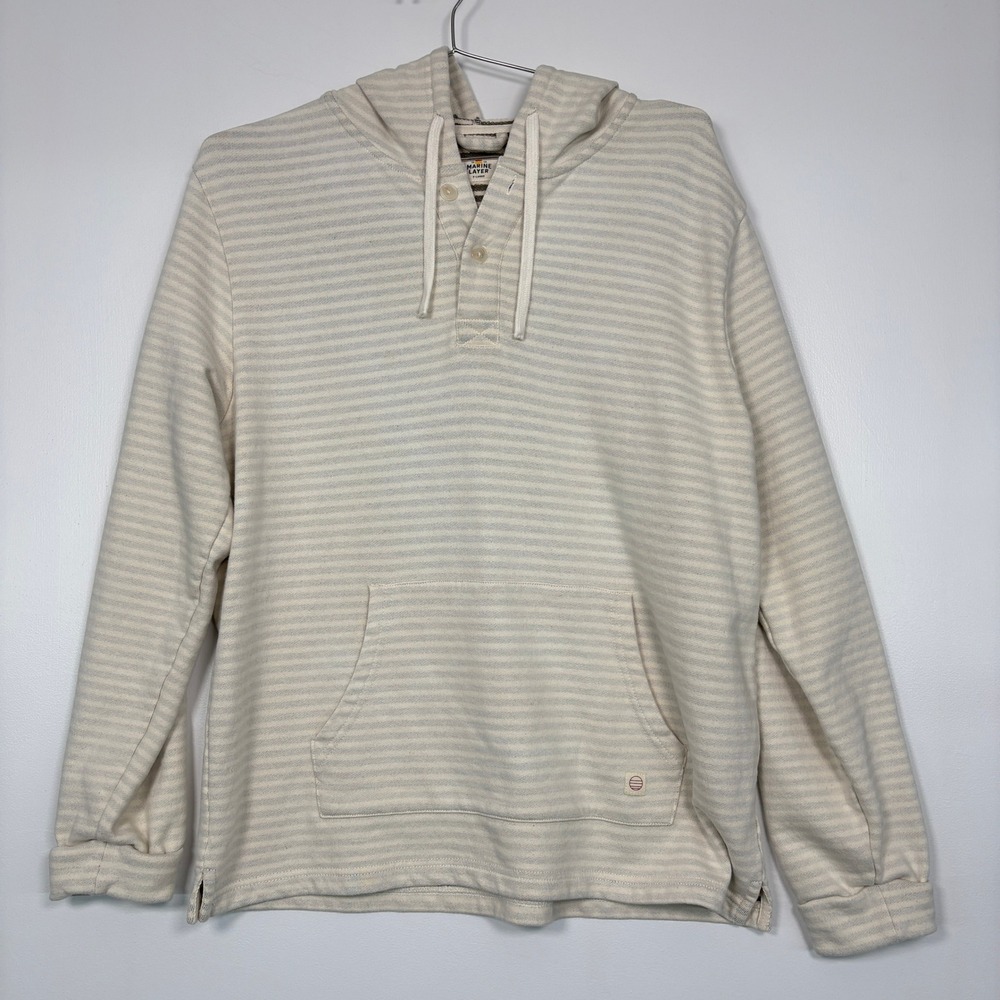 Marine Layer Stripe Cotton/Terry Hoodie With Kangaroo Pouch